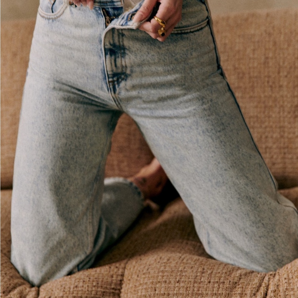 sezane Le crop in Edge blue size 8